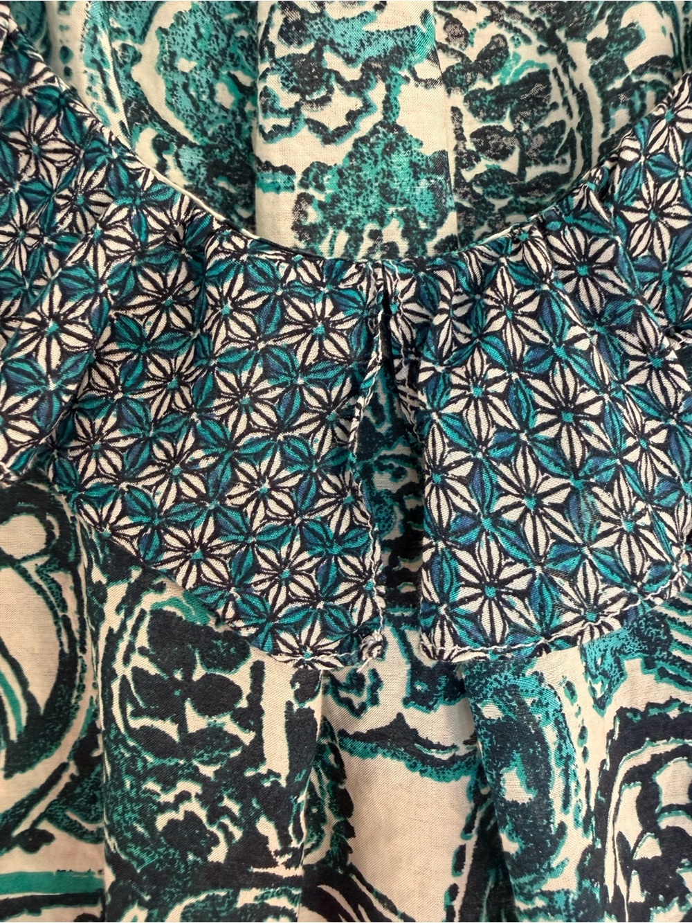 Tommy Hilfiger Teal Paisley Print Top M Medium - Picture 3 of 6